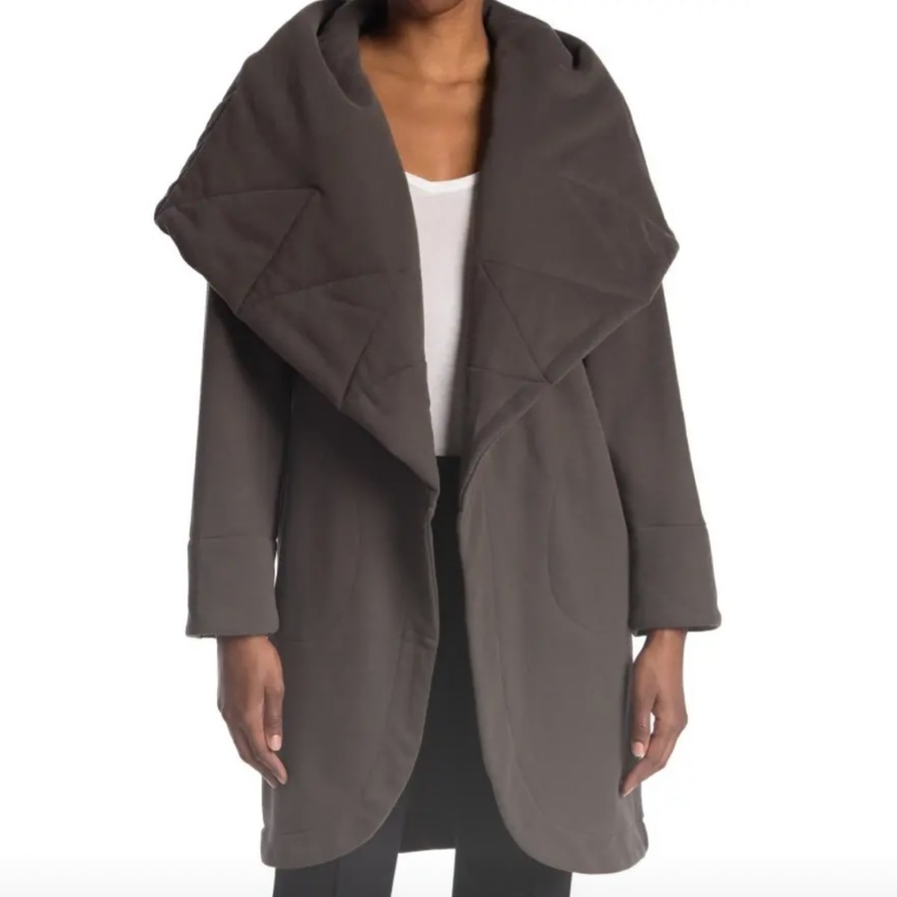 Bagatelle French Terry Drape Front Topper Sweater (Size XS/S)